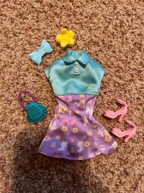 Barbie Fashion Doll Mattel 1998 Easter Surprise  outfit Purse Shoes Lot